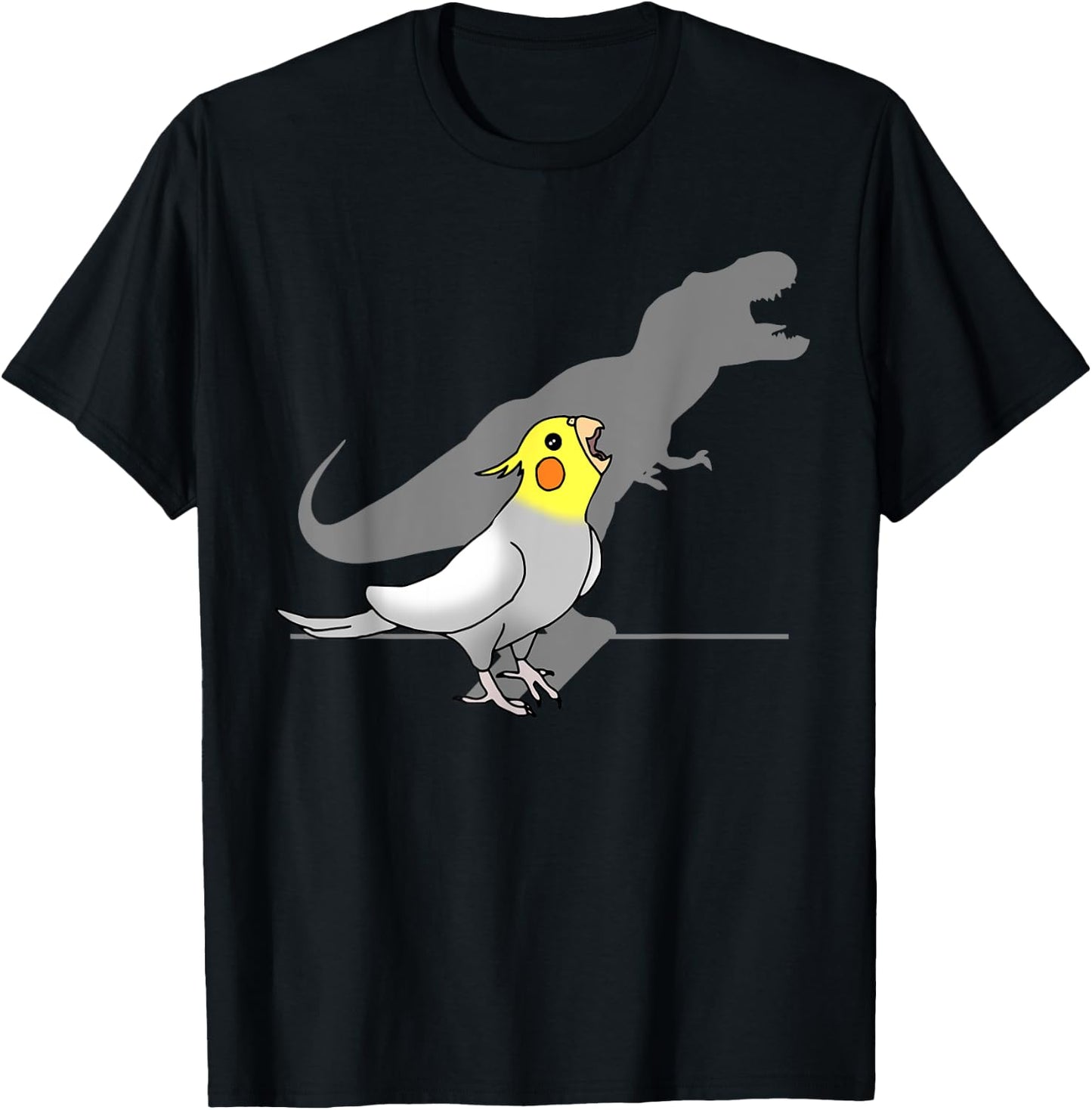 Cute Screaming Parrot Funny T-Rex Cockatiel T-Shirt - T-Shirt | Black