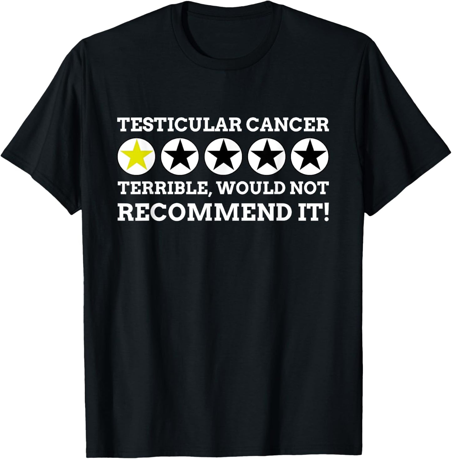 Funny Radical Testicular Cancer - Black, , Small, Modern Letter Print, , Short Sleeve T-Shirt - T-Shirt | Black