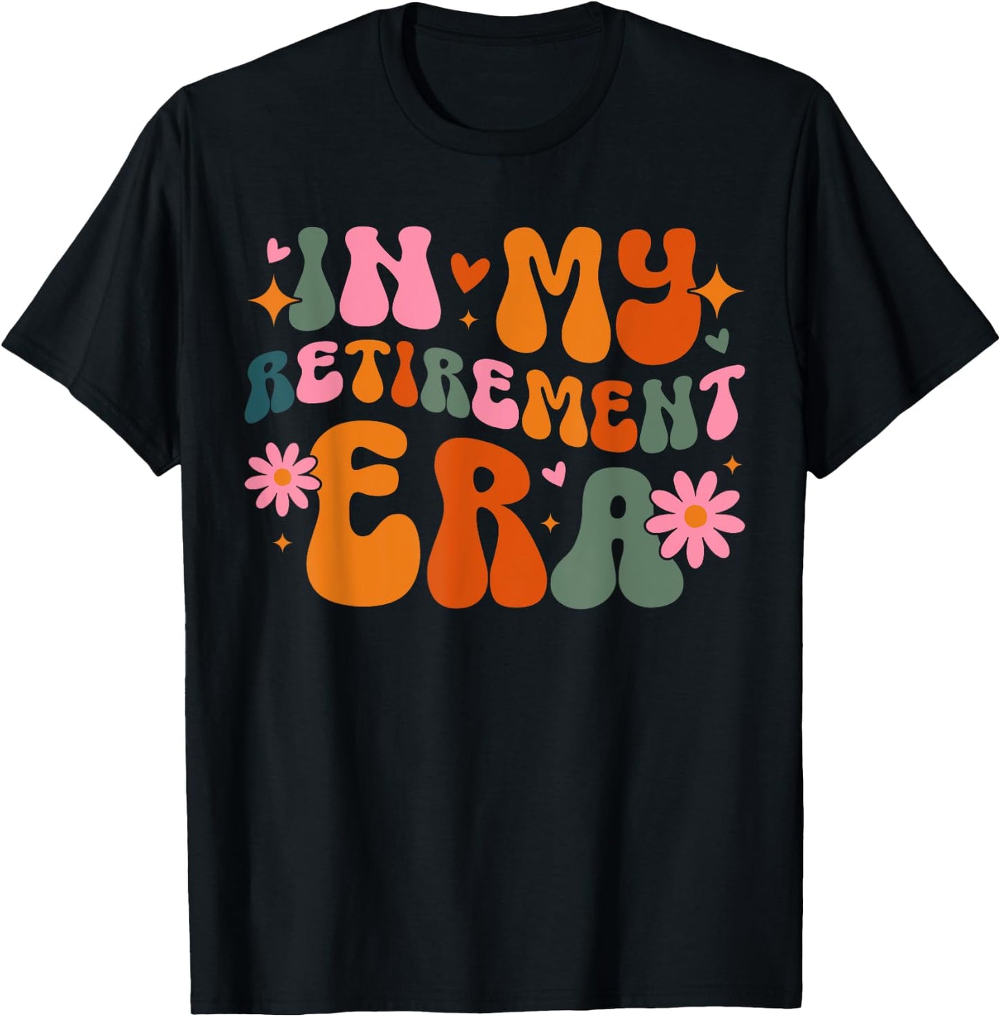 In My Retirement Era Retro Groovy Teacher Retired 2024 Women T-Shirt - T-Shirt | Black