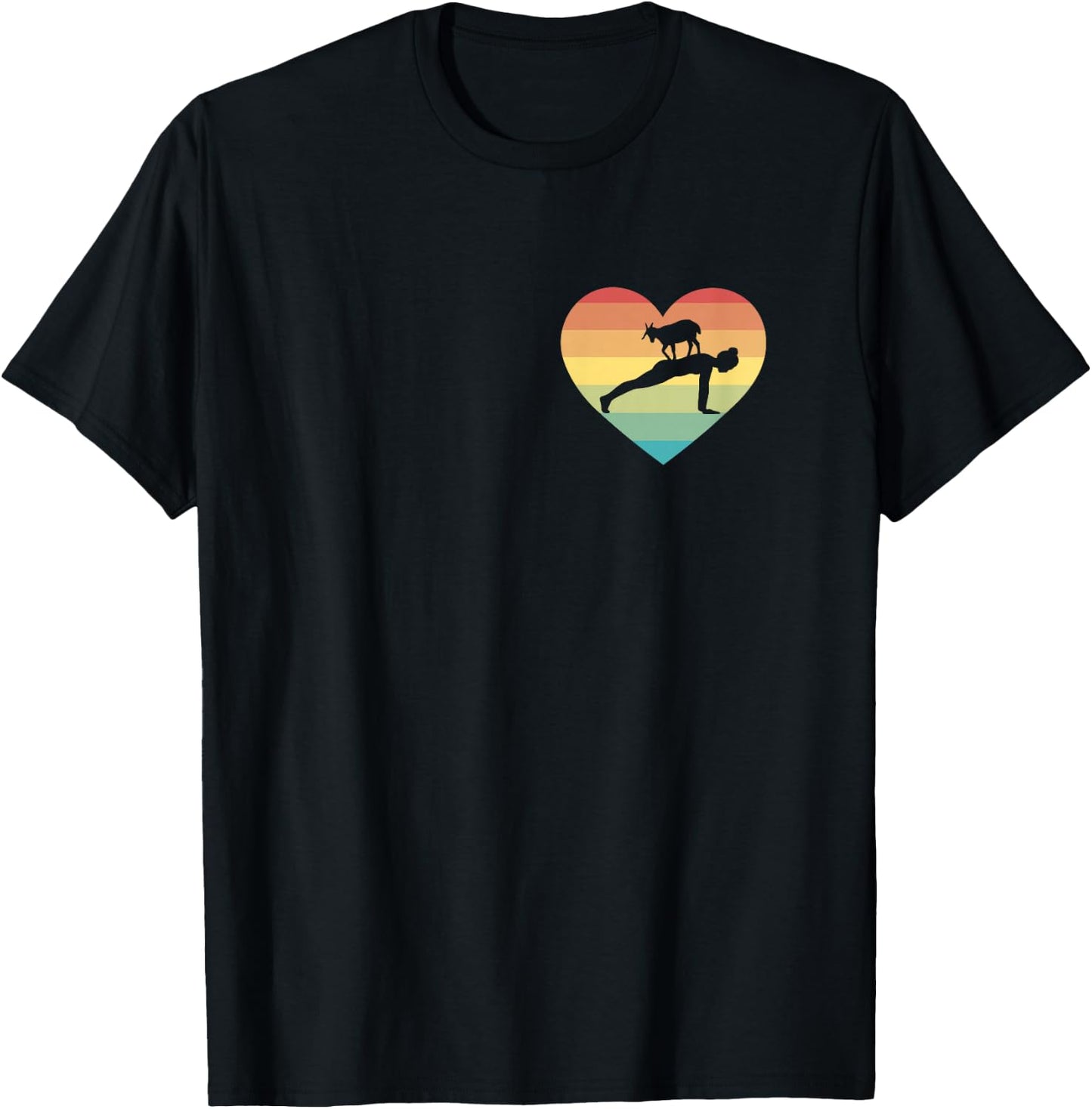 Goat Yoga Heart nny Meditation Zen Namaste Goat Yoga Girls T-Shirt - T-Shirt | Black