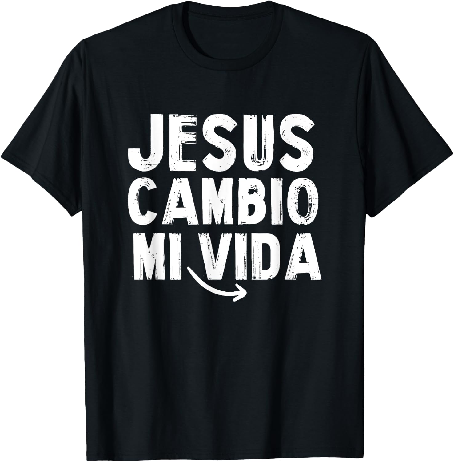 Jesus Cambio Mi Vida Church Goer Cute Spanish Christian T-Shirt - T-Shirt | Black