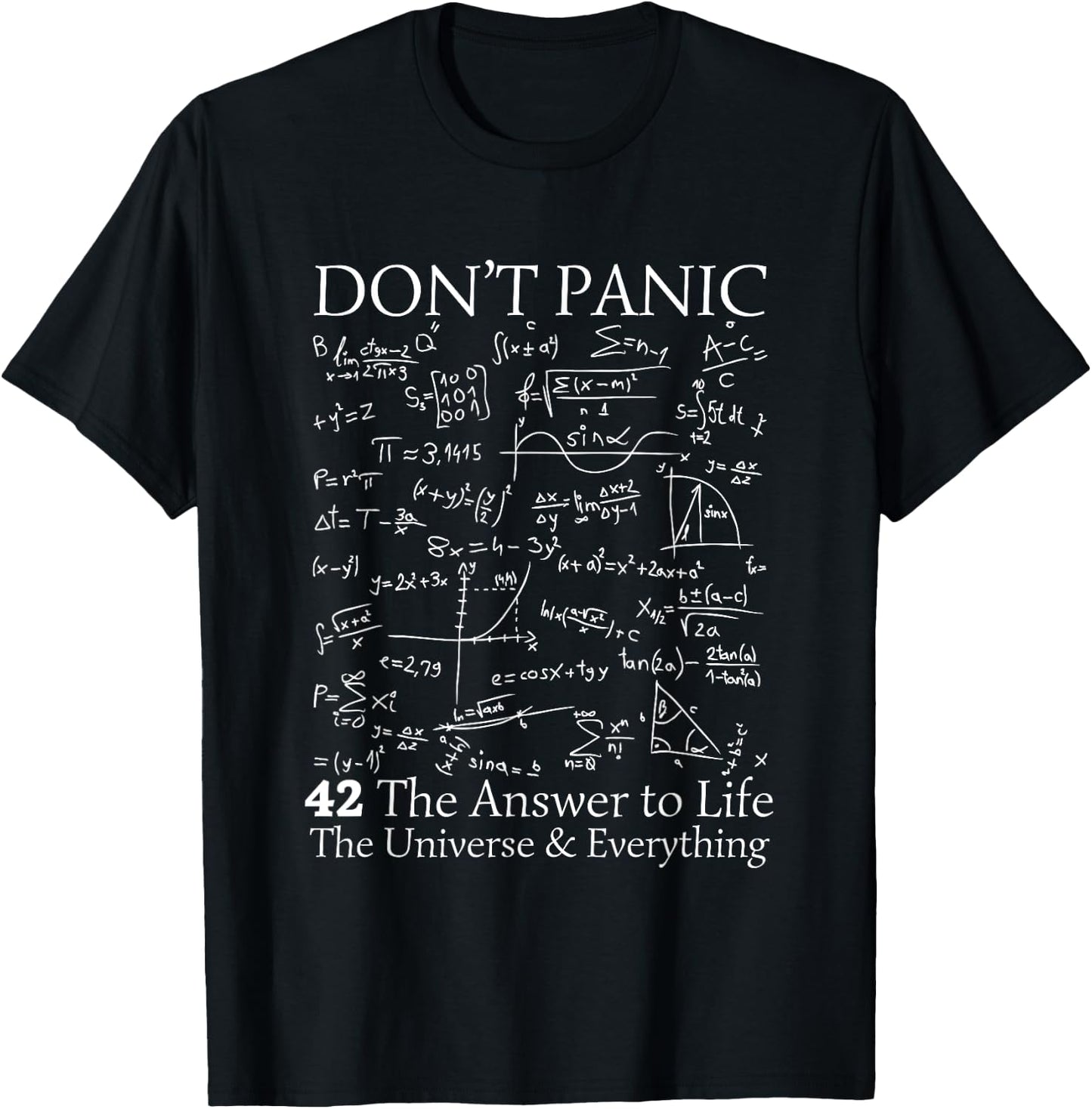 42 Answer to all Questions - Life Universe Everything Funny T-Shirt - T-Shirt | Black