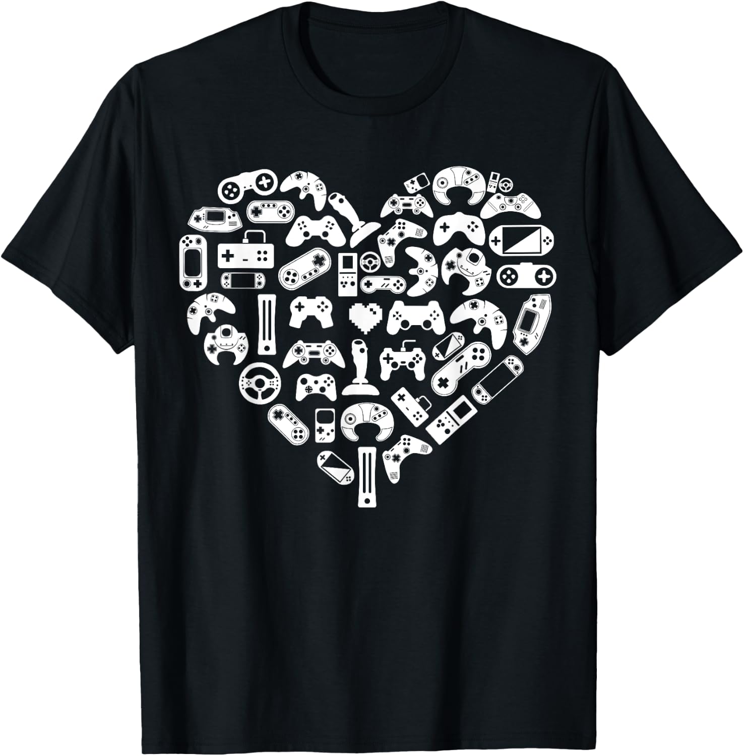 Boys Gamer Gift - Game Heart Valentines Day Lover Men Kids T-Shirt - T-Shirt | Black