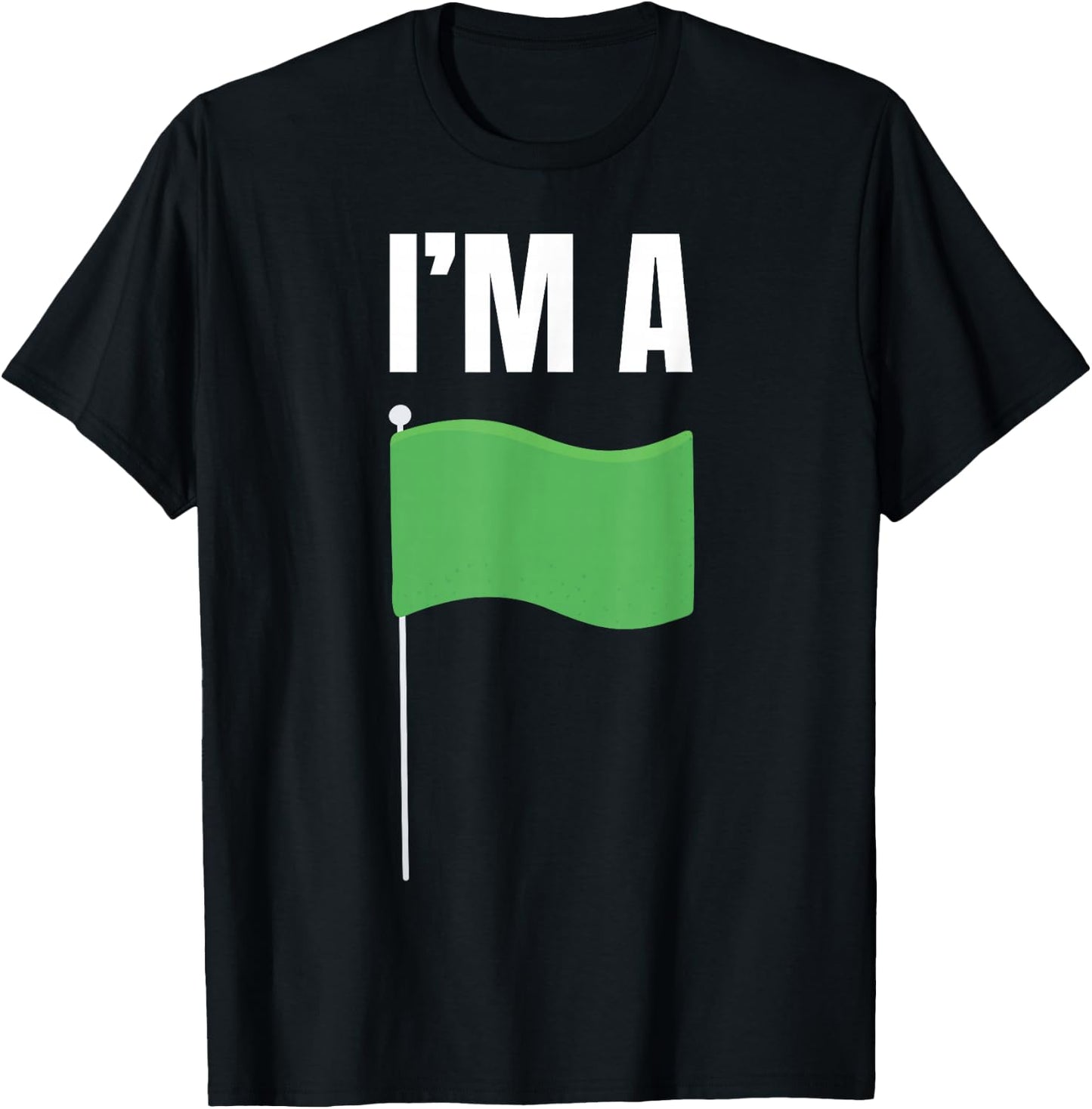 Boyfriend and Girlfriend Valentines Apparel -Adults Green Flag , Small, Black, Short Sleeve, , Letter Print T-Shirt - T-Shirt | Black