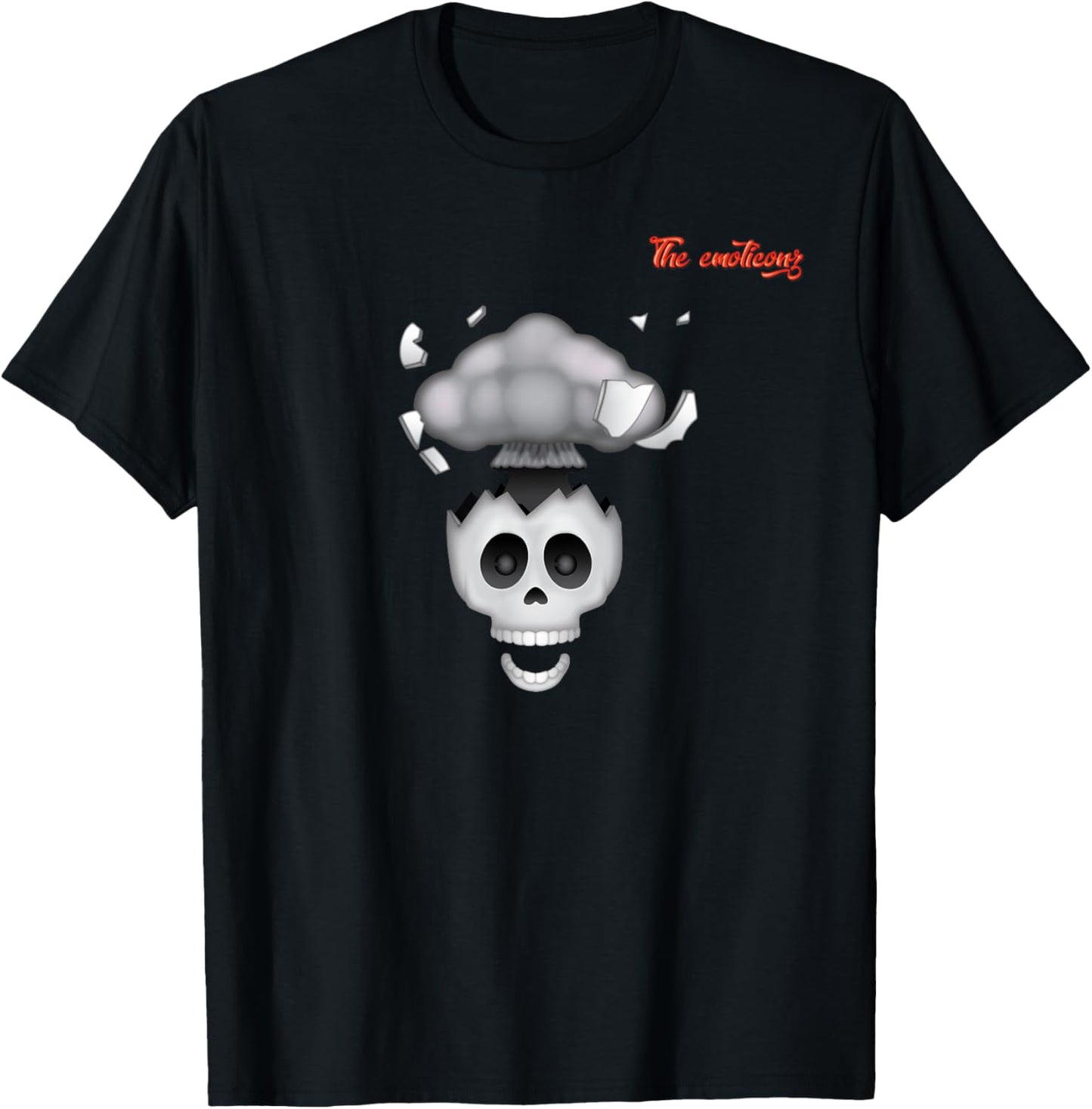 Emoji Head Exploding Skull Face T-Shirt - T-Shirt | Black