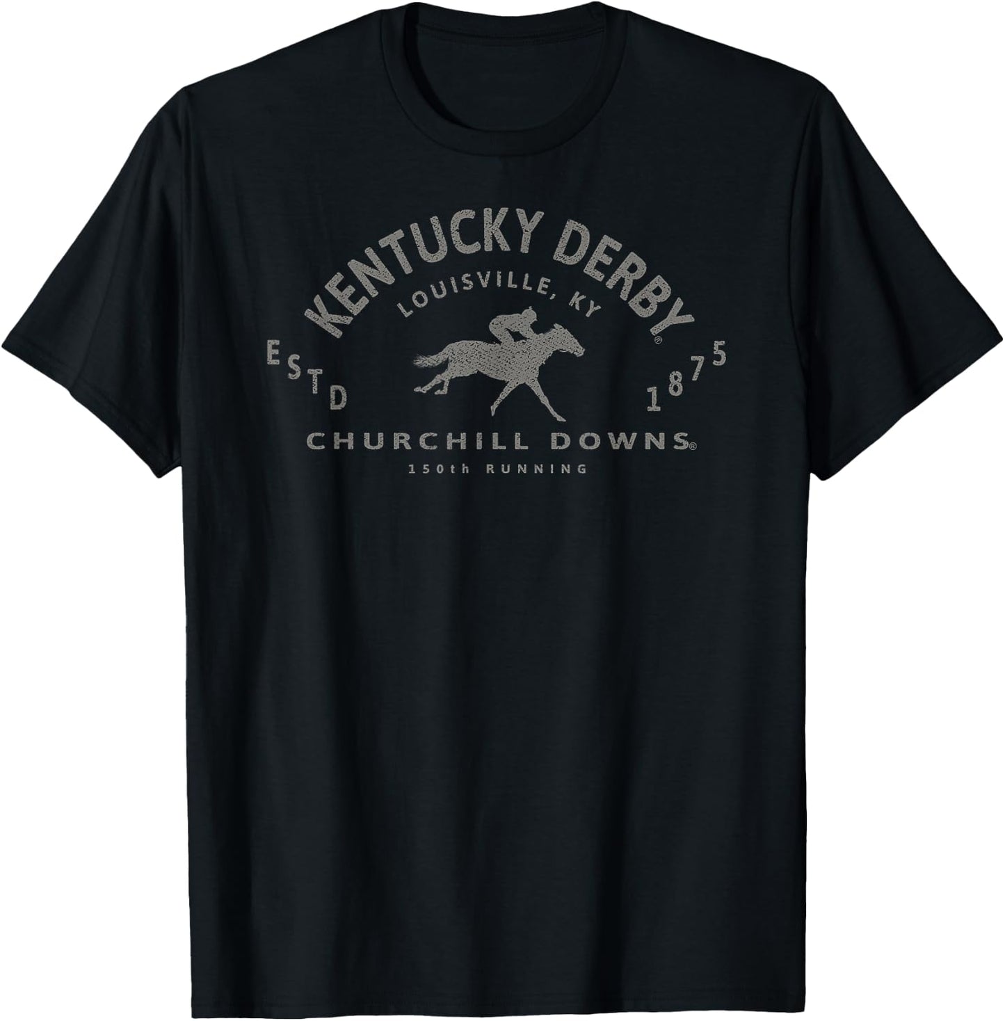 Officially Licensed Kentucky Derby 150th Running Retro T-Shirt - T-Shirt | Black