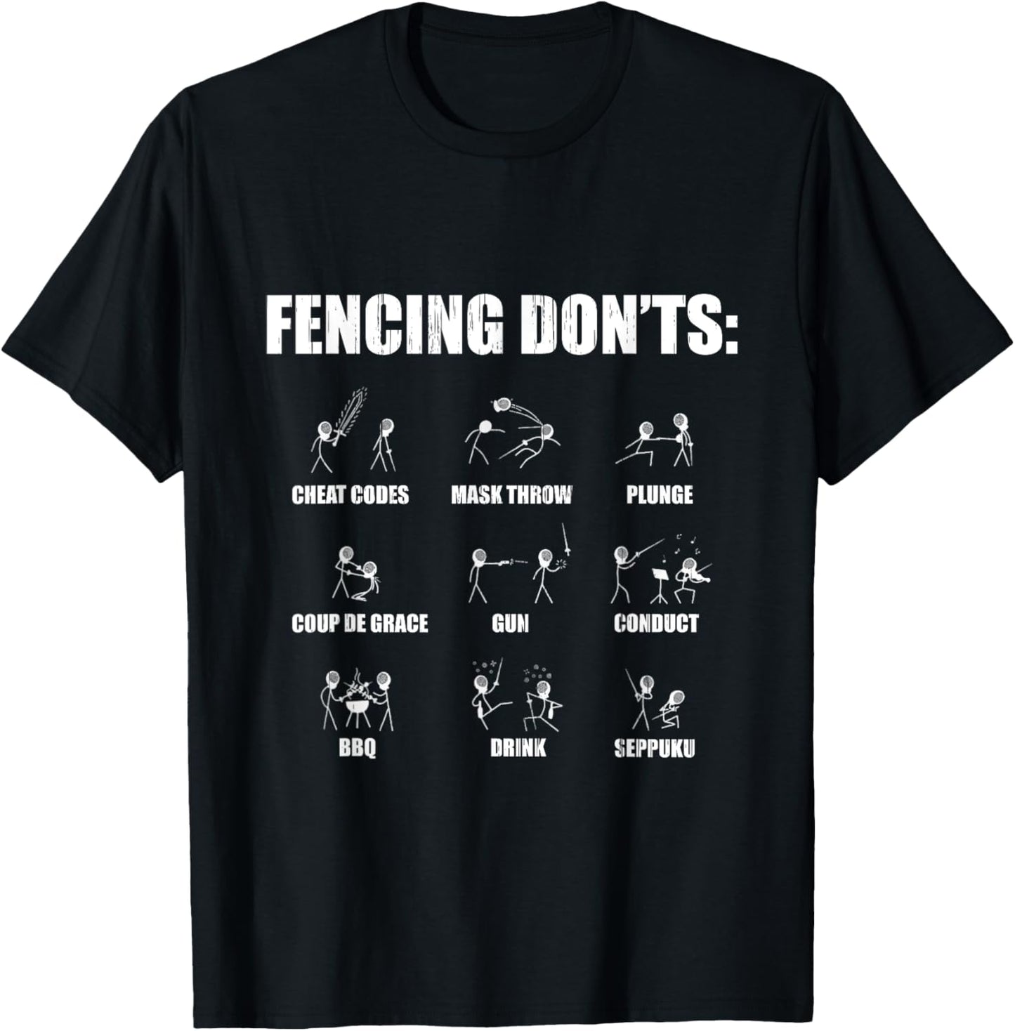 Funny Fencing Shirt Fencer Swordsman Fencing Don't Chart T-Shirt - T-Shirt | Black