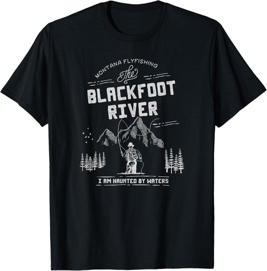 Blackfoot River Montana Fly Fishing T-Shirt - T-Shirt | Black