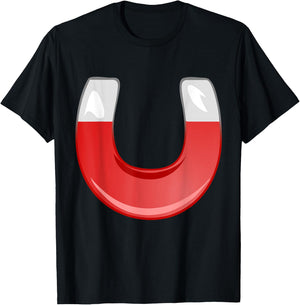 Horseshoe Magnet Metal Magnetic Magnetism T-Shirt - T-Shirt | Black
