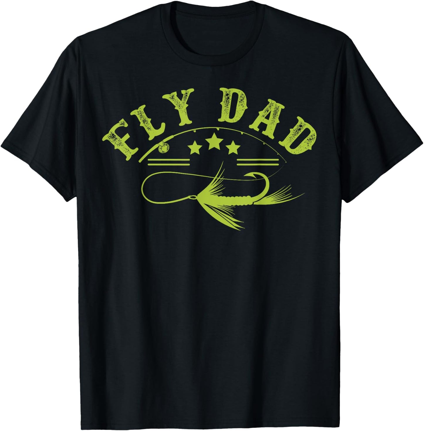 Dad Fly Fishing Fisherman T-Shirt - T-Shirt | Black