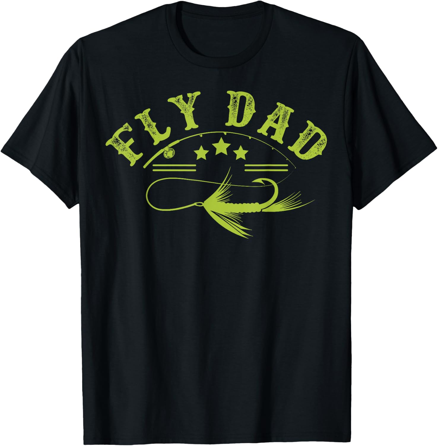 Dad Fly Fishing Fisherman T-Shirt - T-Shirt | Black