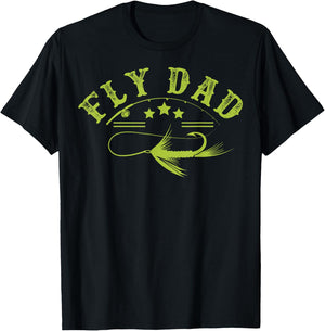 Dad Fly Fishing Fisherman T-Shirt - T-Shirt | Black
