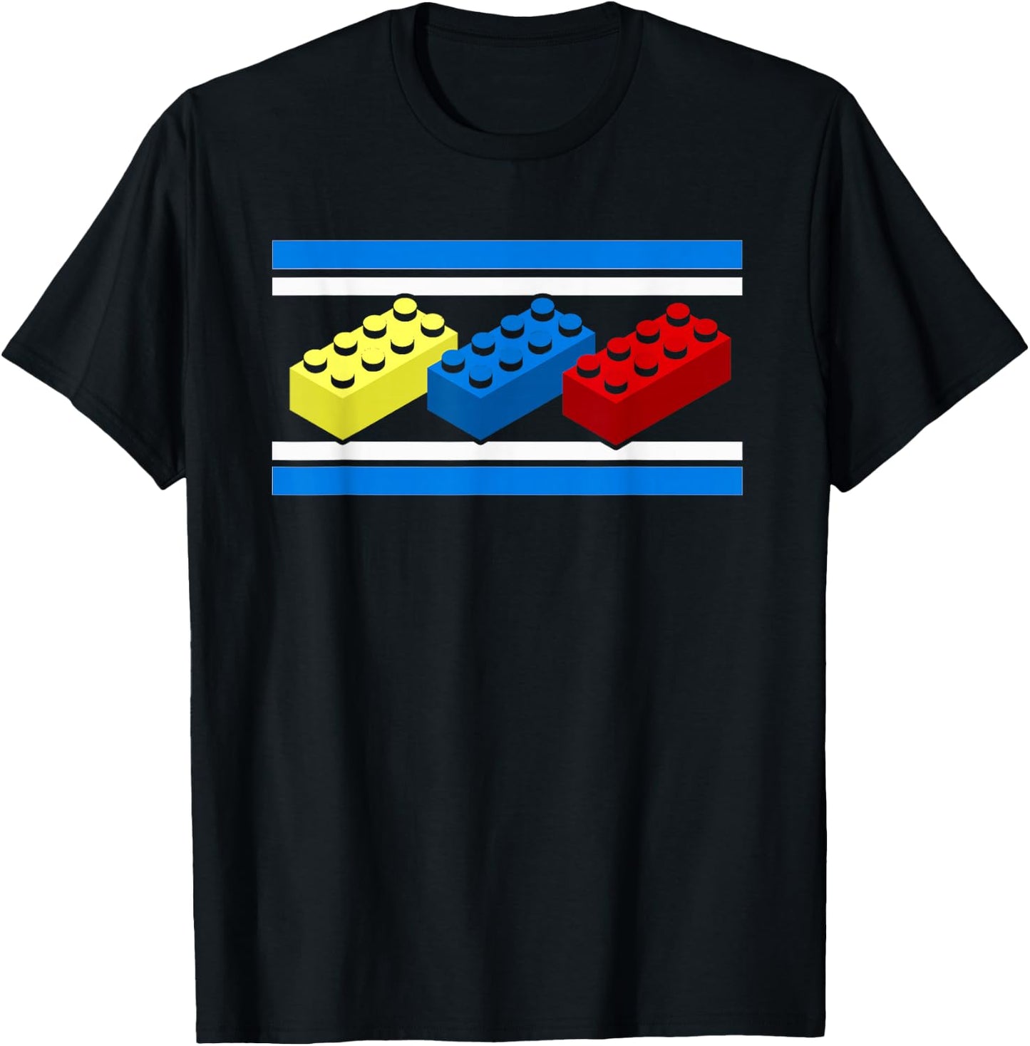 Building Bricks Blocks Master Builder Engineer Construction T-Shirt - T-Shirt | Black