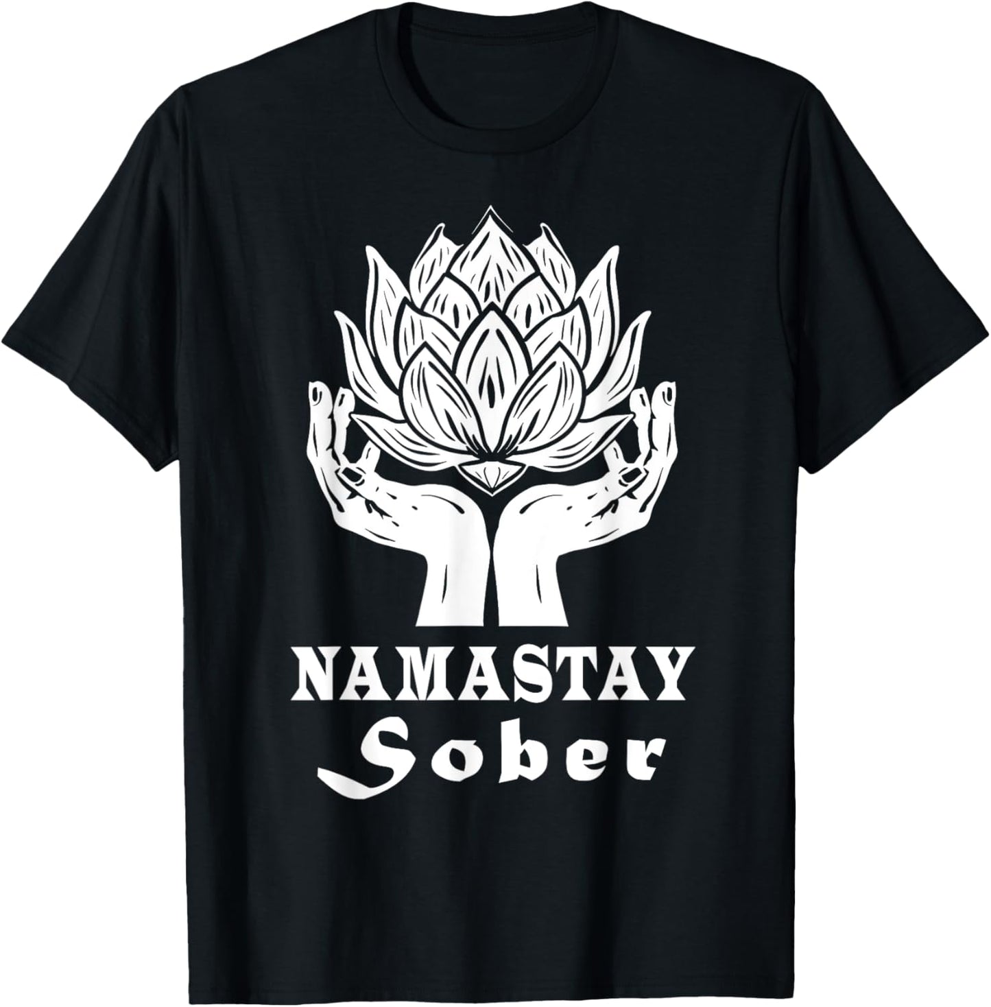 Namastay Sober Mandala Recovery Mediation Buddha Sobriety T-Shirt - T-Shirt | Black