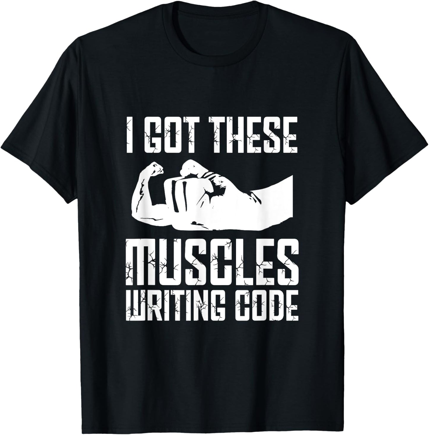 Funny Programming Programmer Muscles Coder Software Engineer T-Shirt - T-Shirt | Black
