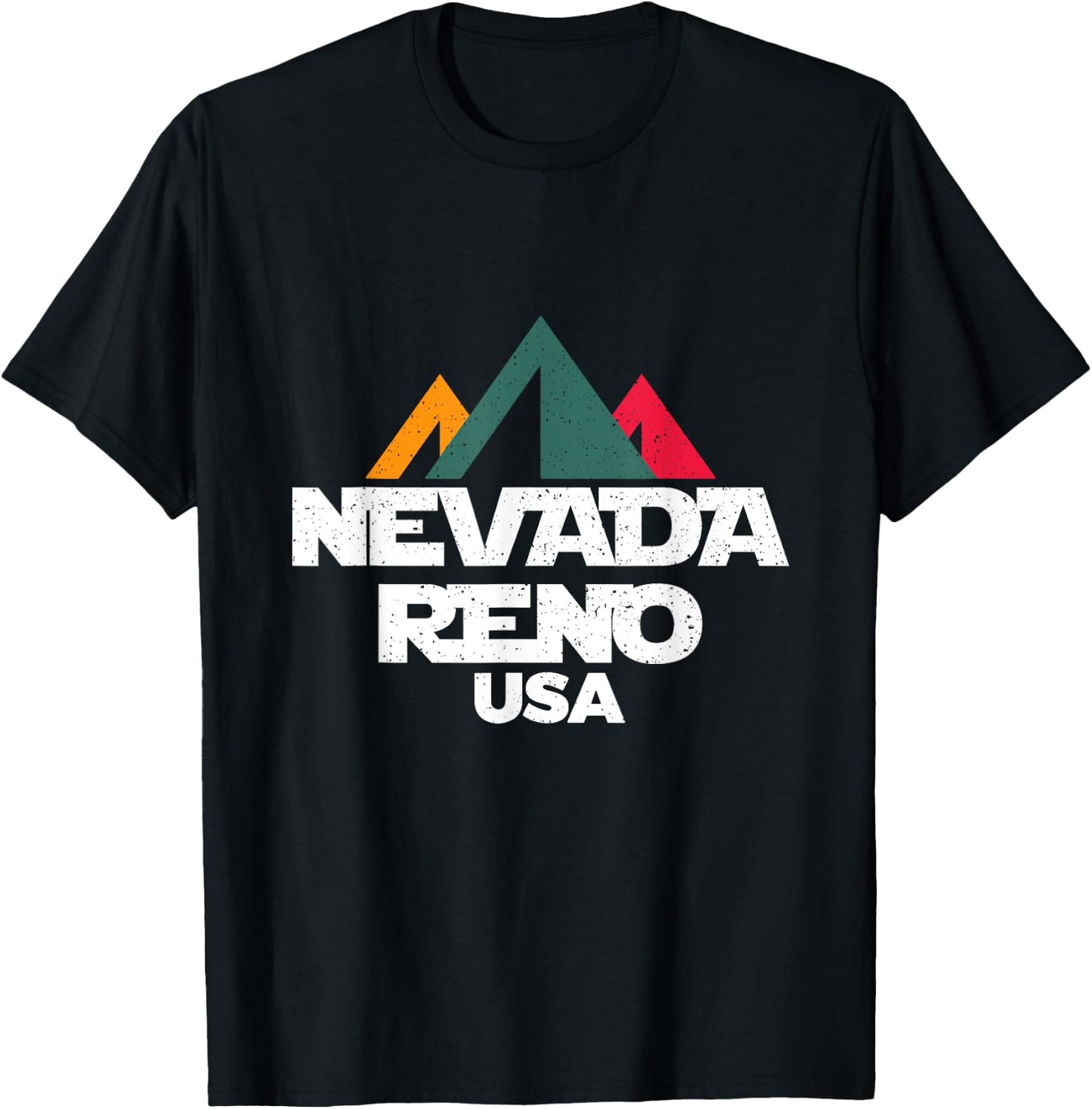 Vintage Retro Mountains Nevada Reno USA Vacation Hiking T-Shirt - T-Shirt | Black