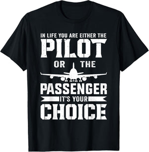 Pilot Airplane It's Your Choice Plane Aviation Pilot Men T-Shirt - T-Shirt | Black