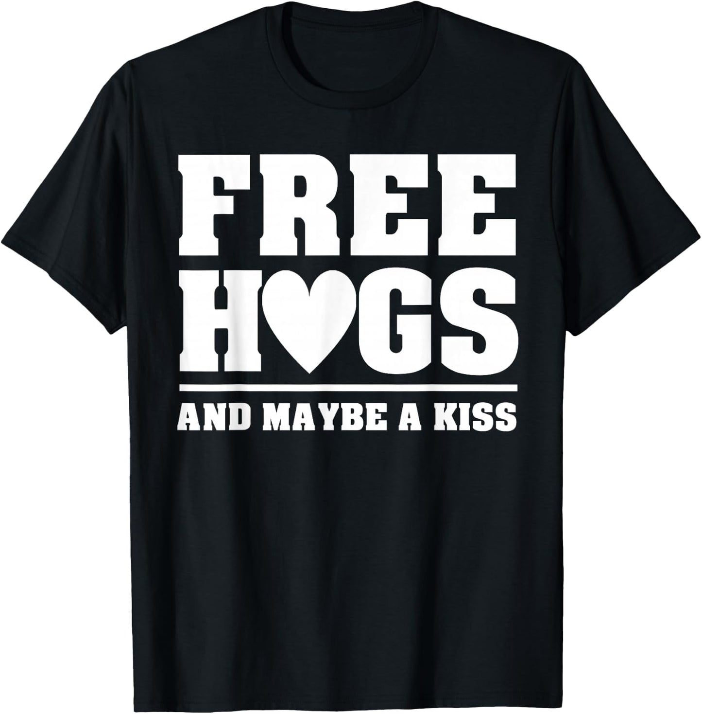 Free Hugs Hug Kiss Festival Love Gift T-Shirt - T-Shirt | Black
