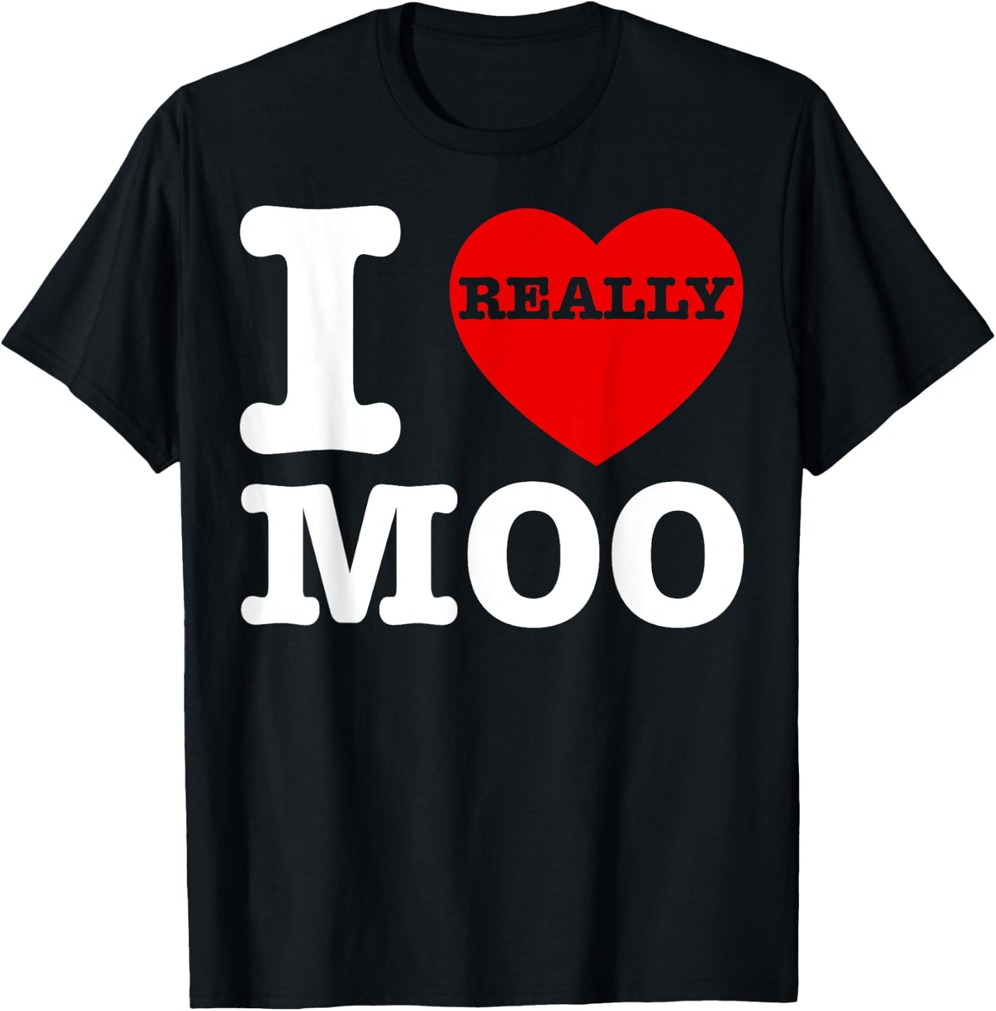 Funny I Love Moo Heart Cows Farmer Day Lover Men Women Kids T-Shirt - T-Shirt | Black