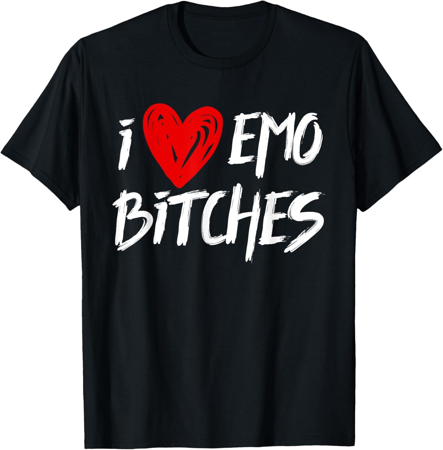 I Heart Emo Bitches Emo Girl Style T-Shirt - T-Shirt | Black