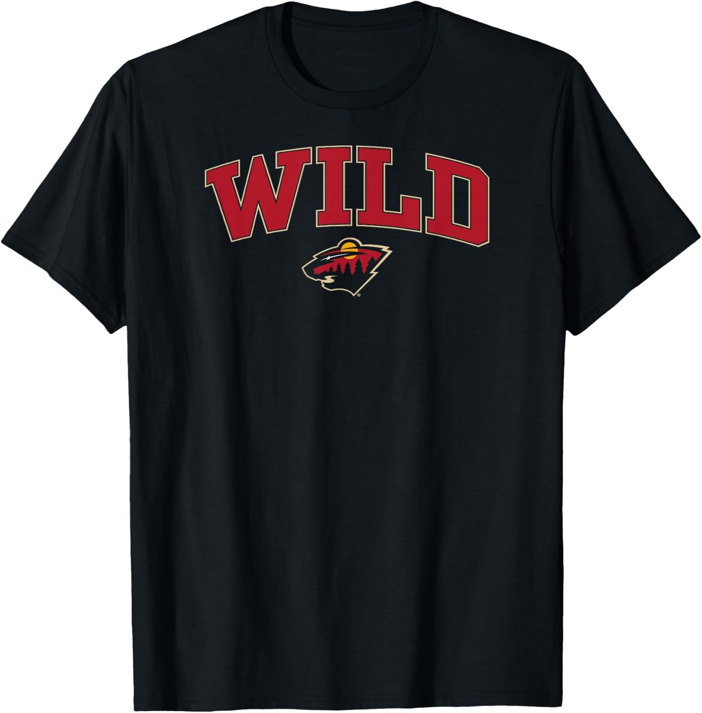 Minnesota Wild Arch Over Green Officially Licensed T-Shirt - T-Shirt | Black