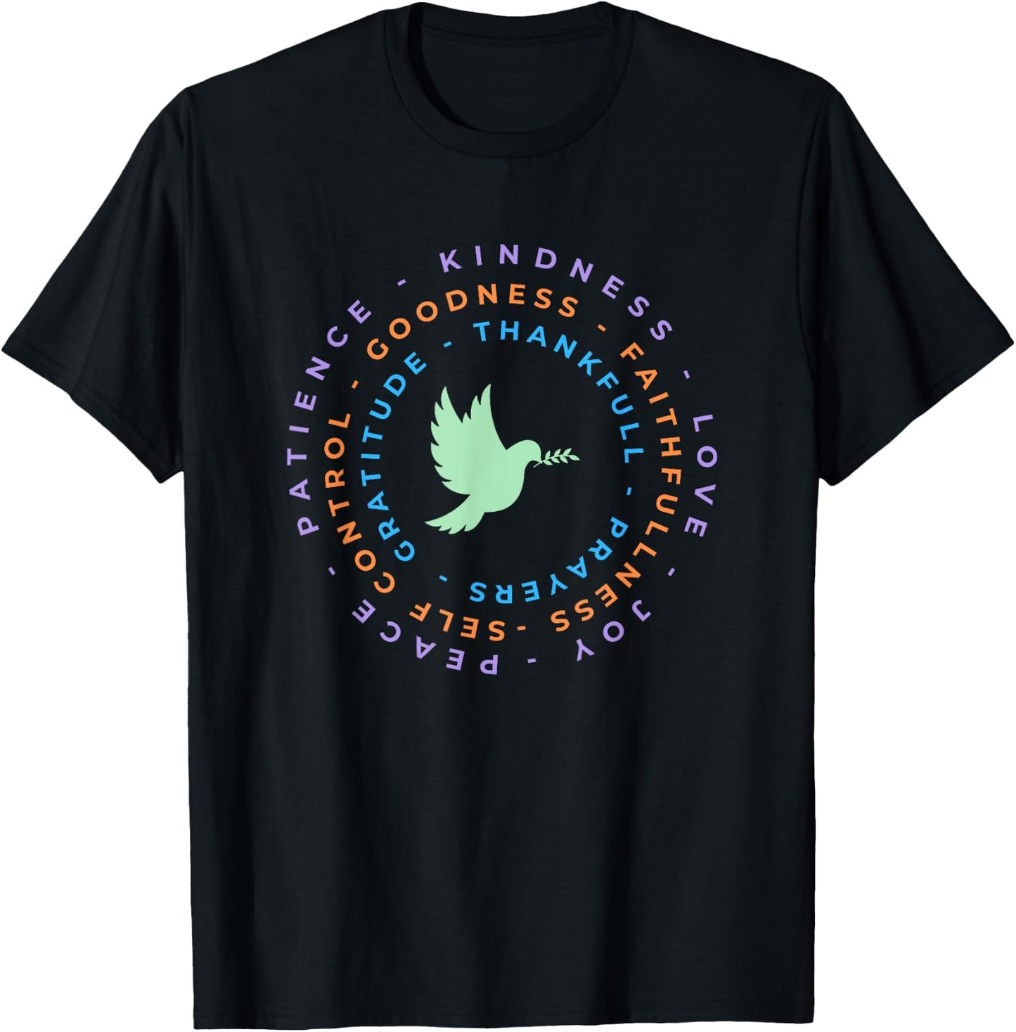 Kindness, Love, Joy, Patience, Peace, Thankful, Goodness T-Shirt - T-Shirt | Black