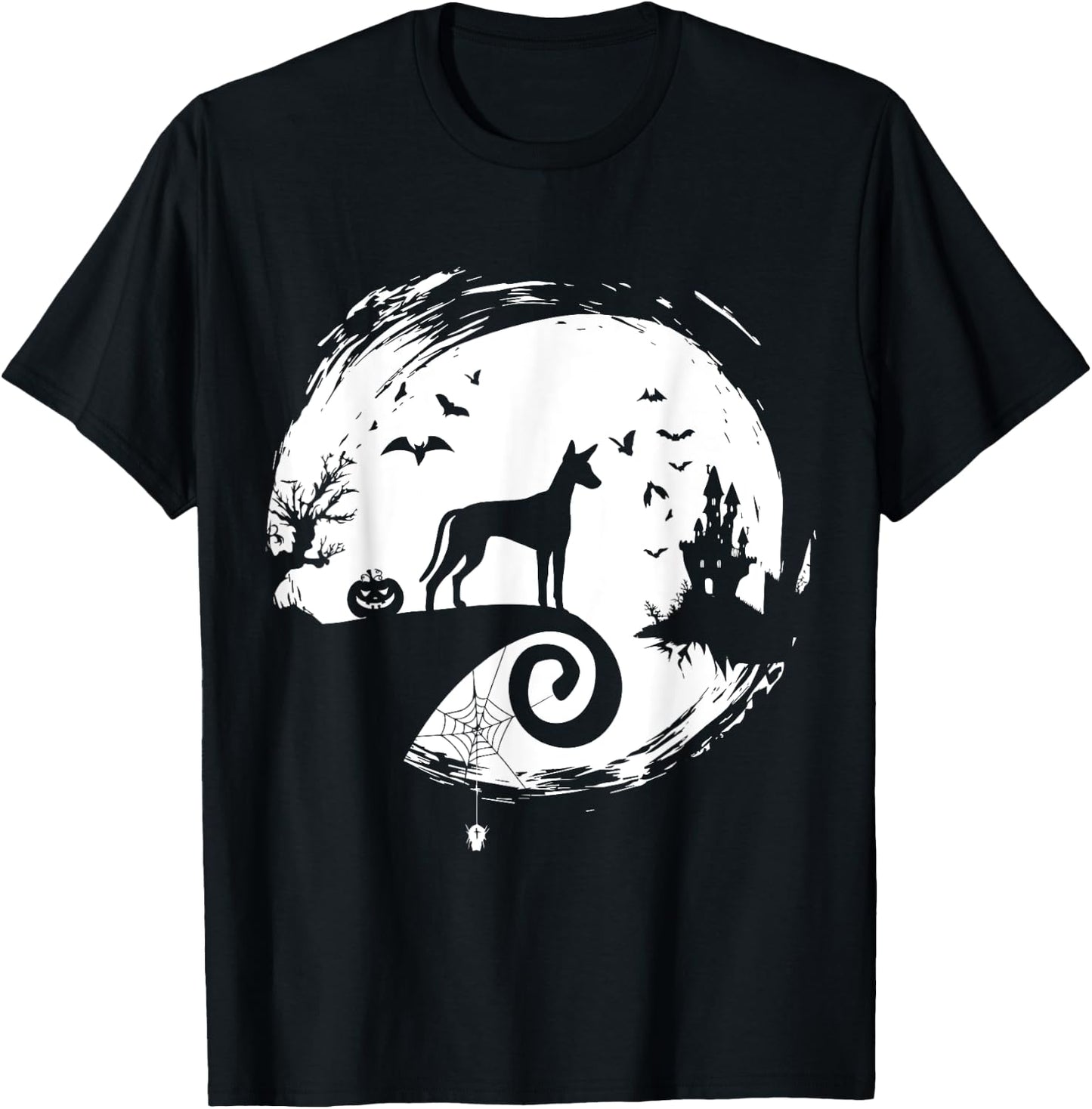 Xolo Halloween Costume Xoloitzcuintli Moon Silhouette T-Shirt - T-Shirt | Black