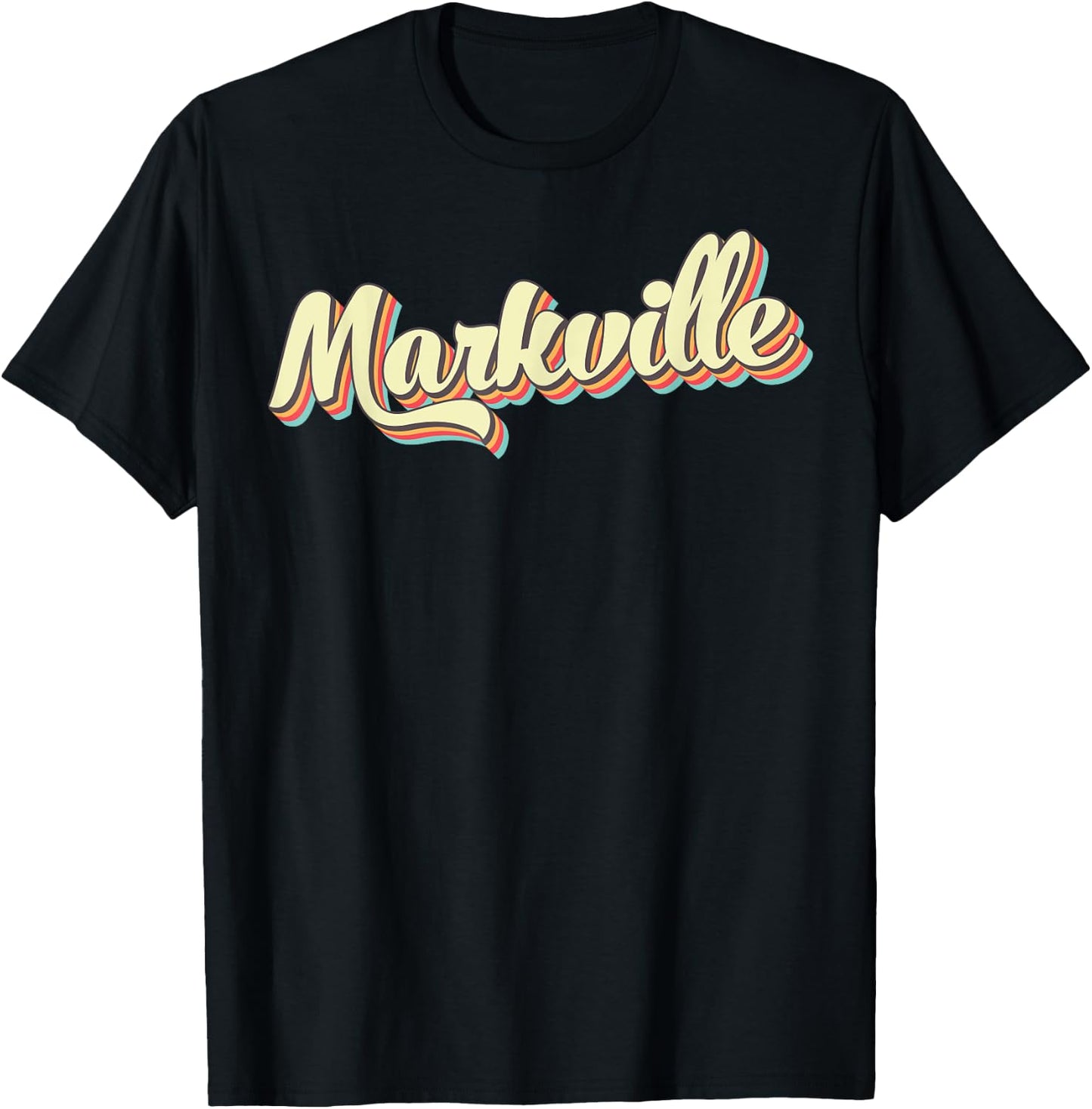 Markville Retro Art Baseball Font Vintage T-Shirt - T-Shirt | Black