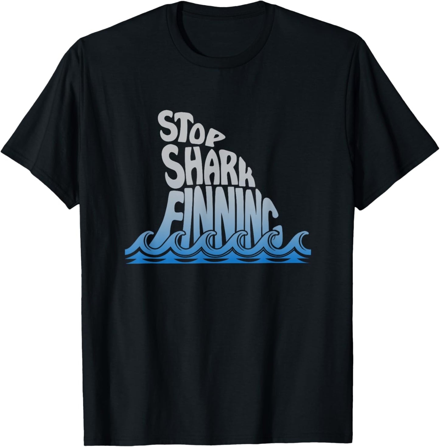 Stop Shark Finning Awareness Marine Biology T-Shirt - T-Shirt | Black