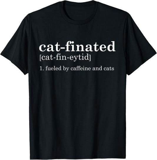Cats & Coffee Lover Funny Caffeine Quote Coffee Cat T-Shirt - T-Shirt | Black