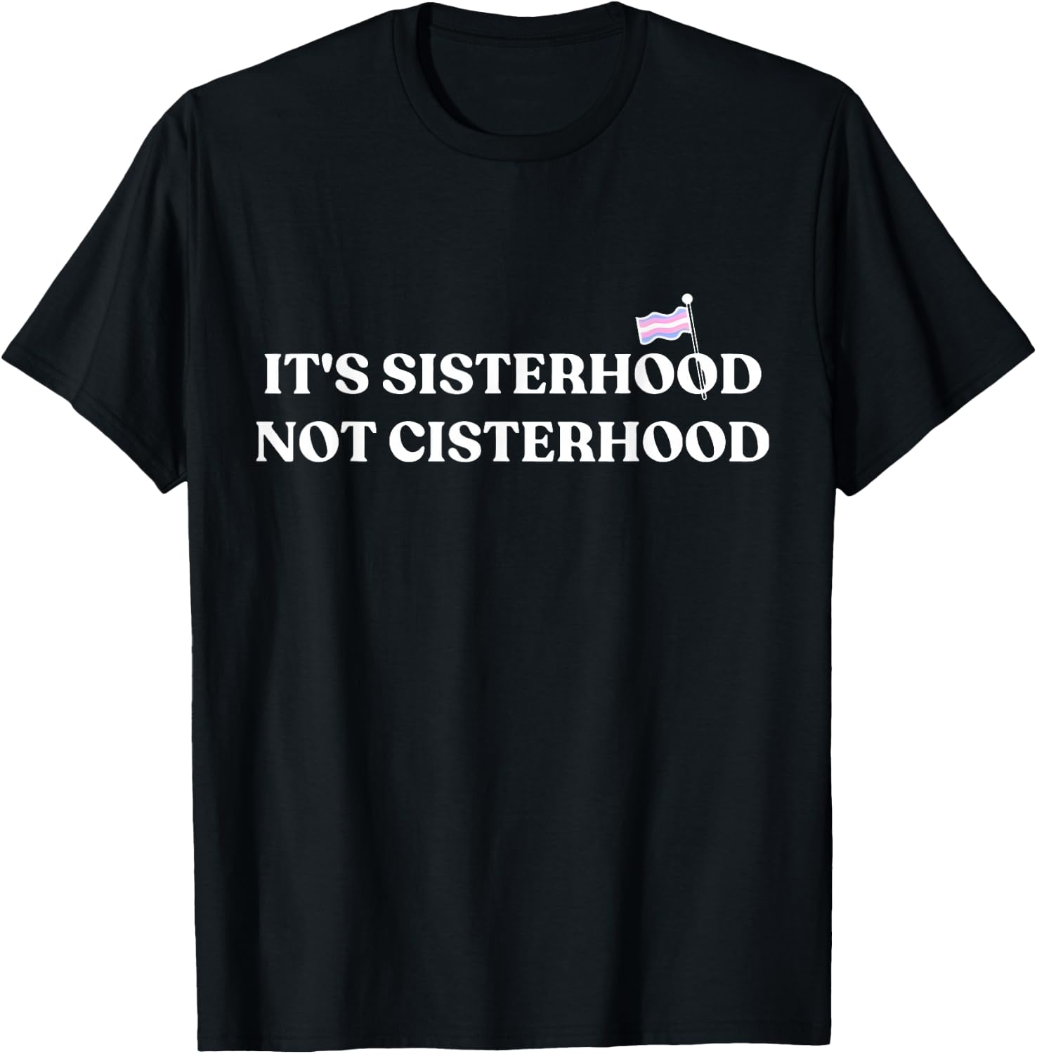 It's Sisterhood Not Cisterhood Trans Pride Month LGBT Flag T-Shirt - T-Shirt | Black