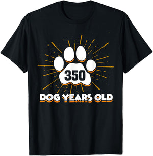 350 Dogs Years Old 50th Birthday Shirt For Dog Lover T-Shirt - T-Shirt | Black