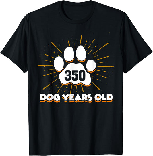 350 Dogs Years Old 50th Birthday Shirt For Dog Lover T-Shirt - T-Shirt | Black