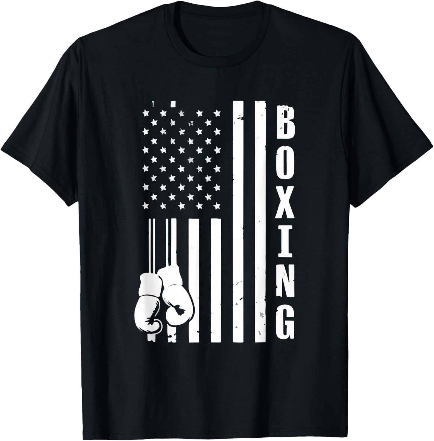 USA American Flag Vintage Boxing Boxer Boxing Lover MMA Women Men T-Shirt - T-Shirt | Black