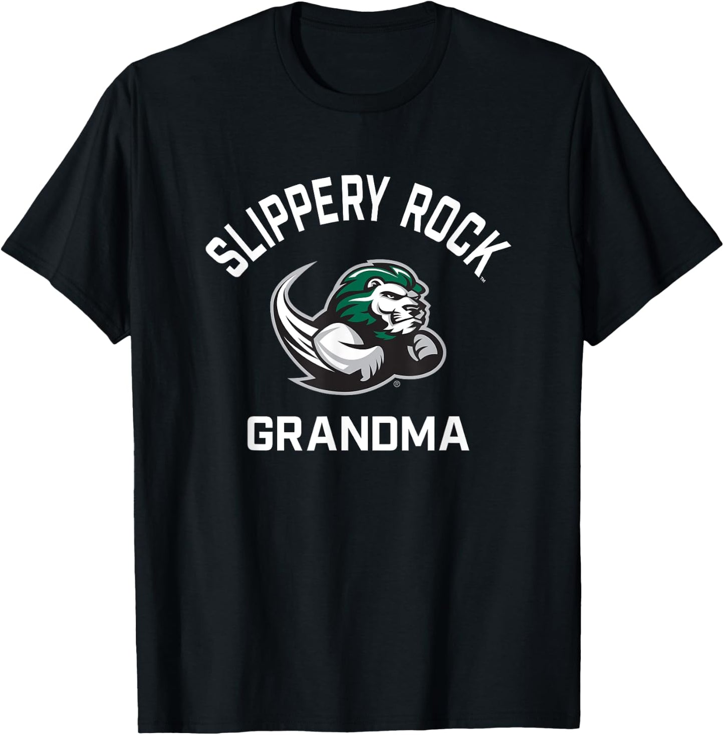 SRU Slippery Rock University Arched Grandma T-Shirt - T-Shirt | Black