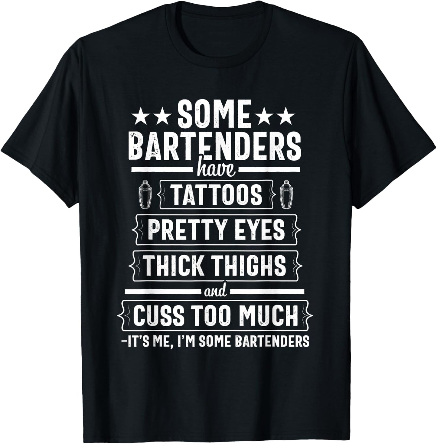 Bartender Gift Women Men Thighs Funny Bartending Mixologist Small T-Shirt - T-Shirt | Black