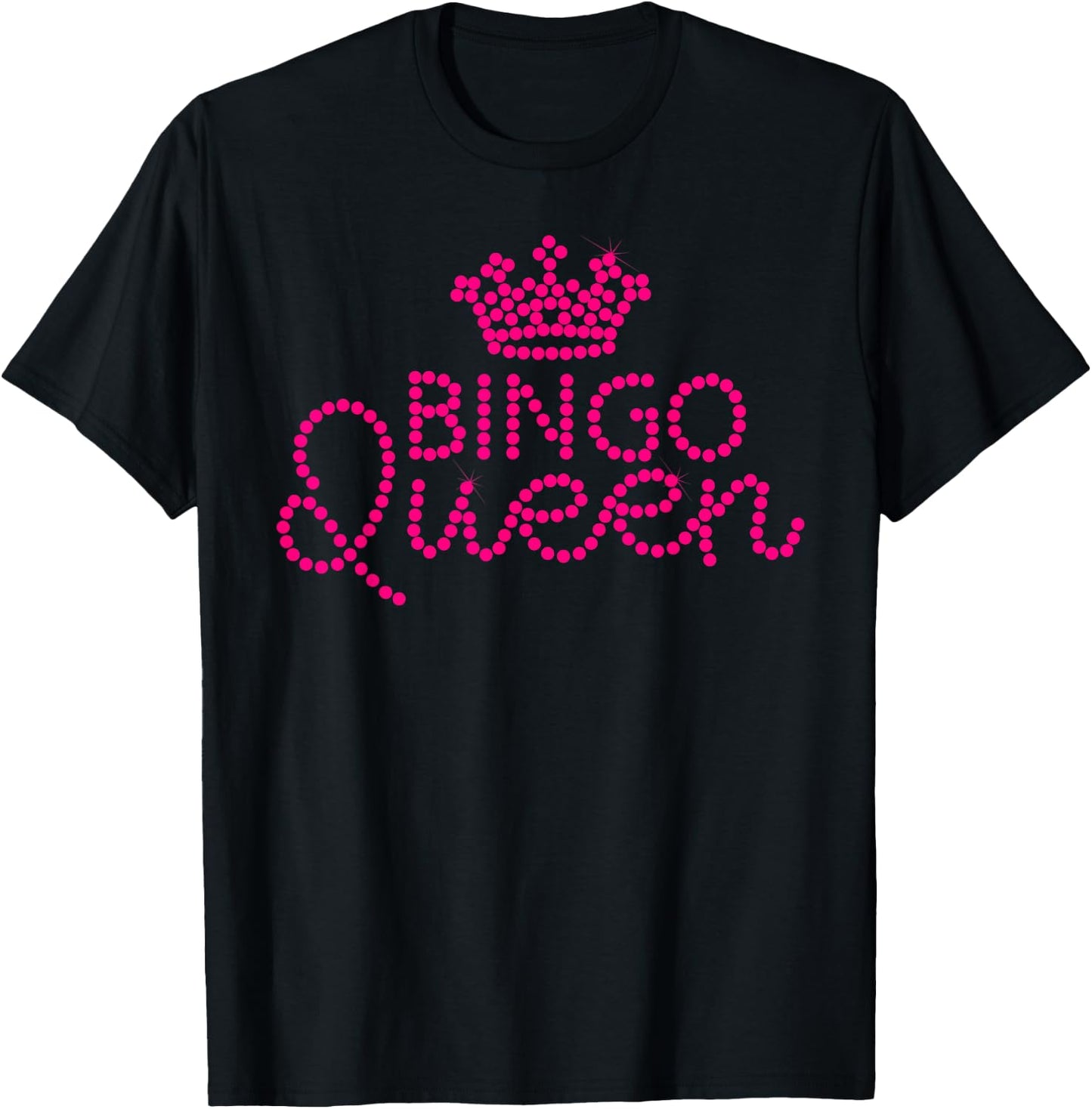 Funny Bingo Queen Casino Players Gambler Lucky Women Gift T-Shirt - T-Shirt | Black