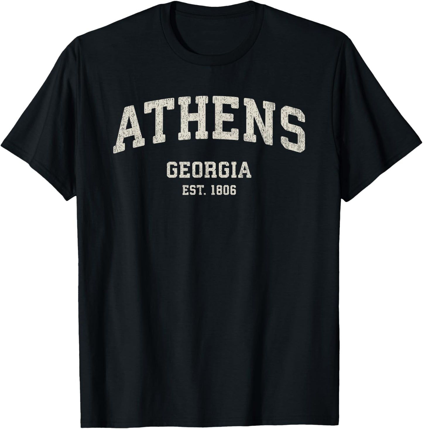 Athens Georgia GA Vintage Athletic Sports T-Shirt - T-Shirt | Black