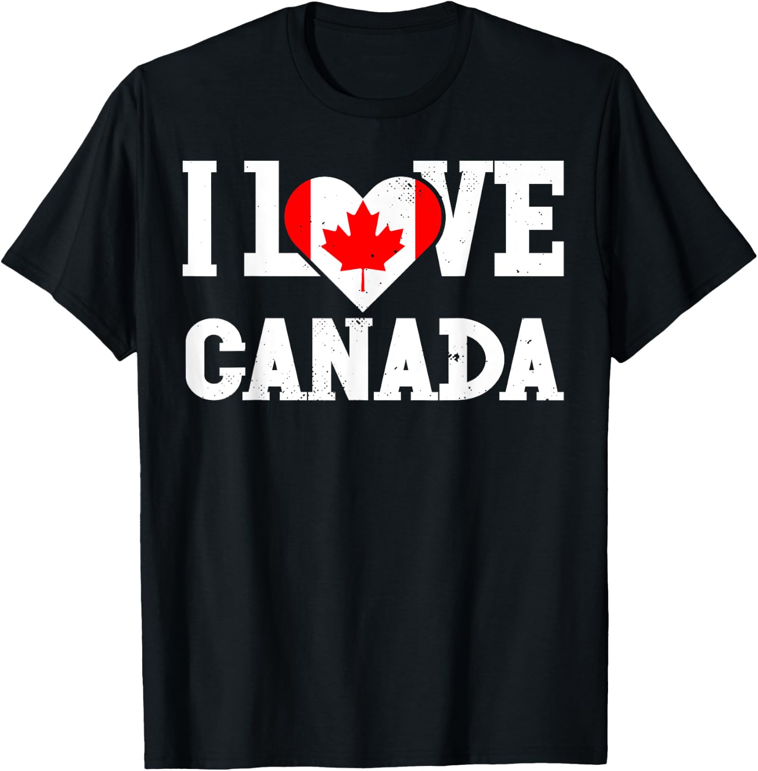 I Love Canada Flag Patriotic Throwback Souvenir T-Shirt - T-Shirt | Black