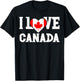 I Love Canada Flag Patriotic Throwback Souvenir T-Shirt - T-Shirt | Black