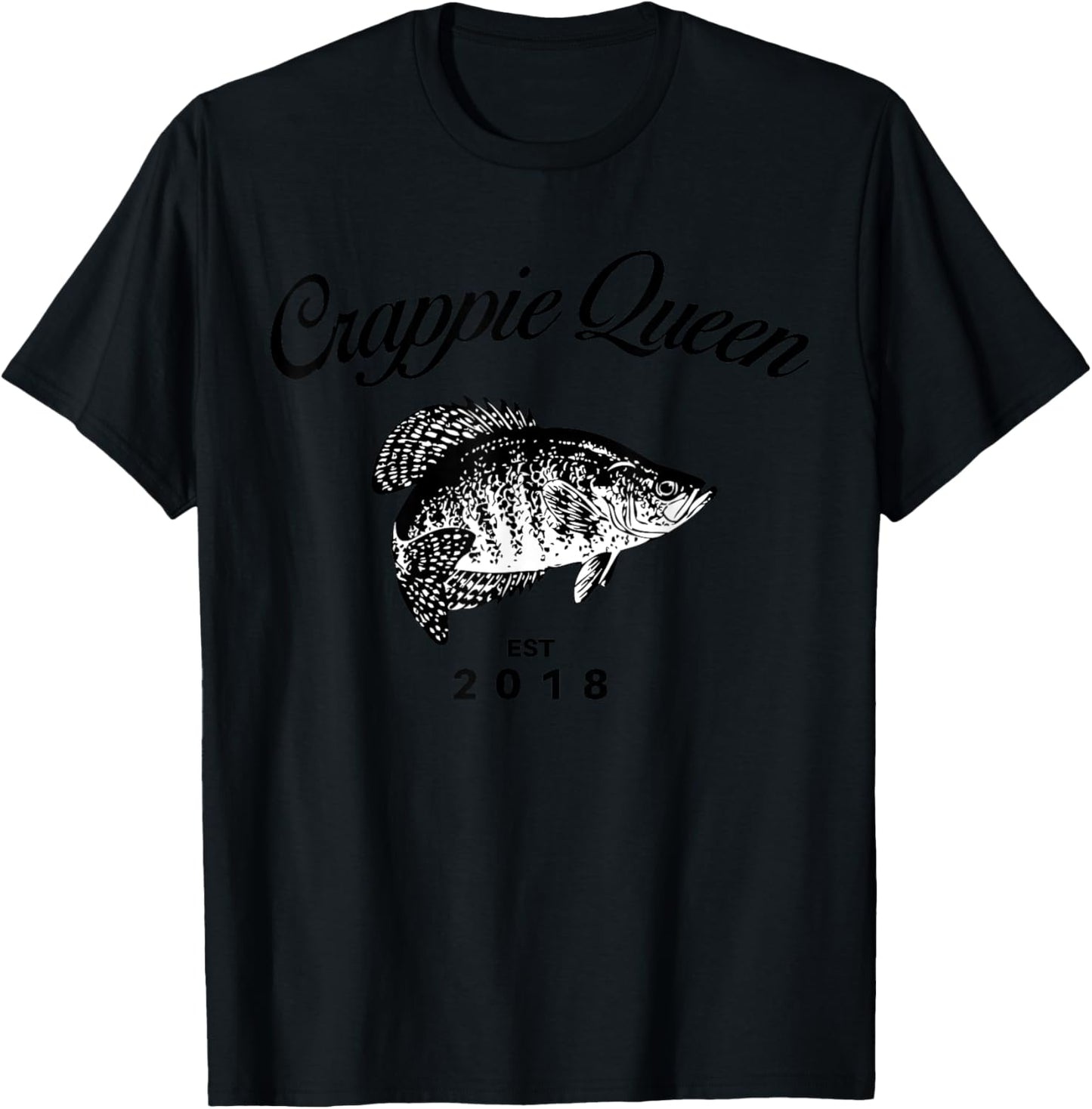 Crappie Queen Fishing T Shirt T-Shirt - T-Shirt | Black