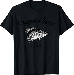 Crappie Queen Fishing T Shirt T-Shirt - T-Shirt | Black