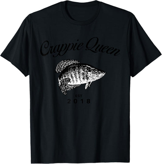 Crappie Queen Fishing T Shirt T-Shirt - T-Shirt | Black