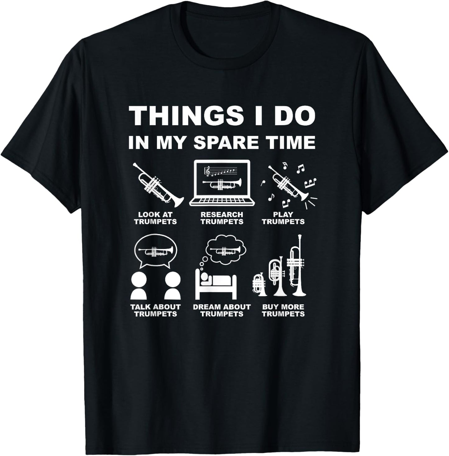 Trumpet Player Things I Do In My Spare Time T-Shirt - T-Shirt | Black