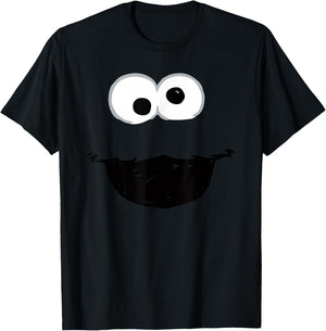 Sesame Street Cookie Monster Crayon Sketch Halloween Costume T-Shirt - T-Shirt | Black
