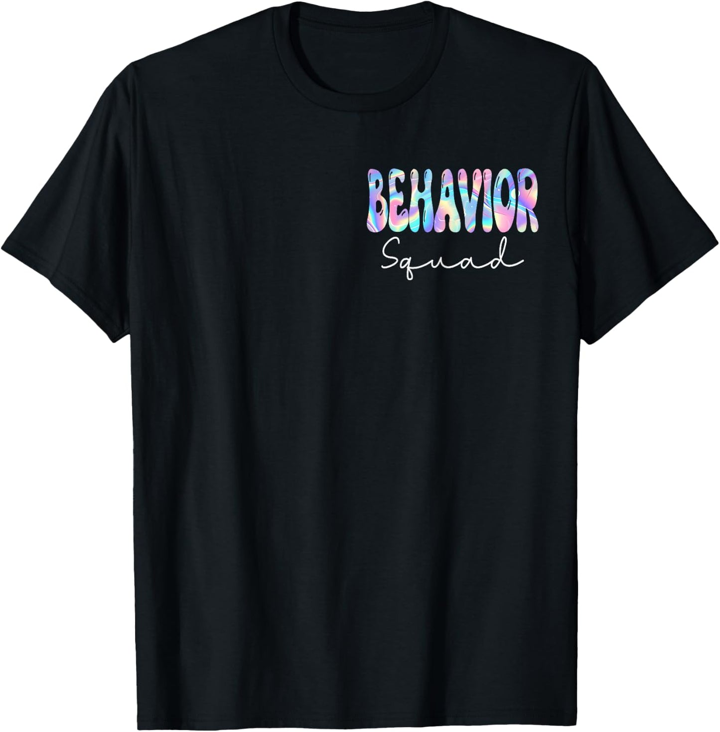 Behavior Squad Groovy Back to School Cute Teachers Women T-Shirt - T-Shirt | Black