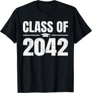 Kindergarten Class of 2042 Grow With Me Kinder Graduation T-Shirt - T-Shirt | Black