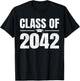 Kindergarten Class of 2042 Grow With Me Kinder Graduation T-Shirt - T-Shirt | Black