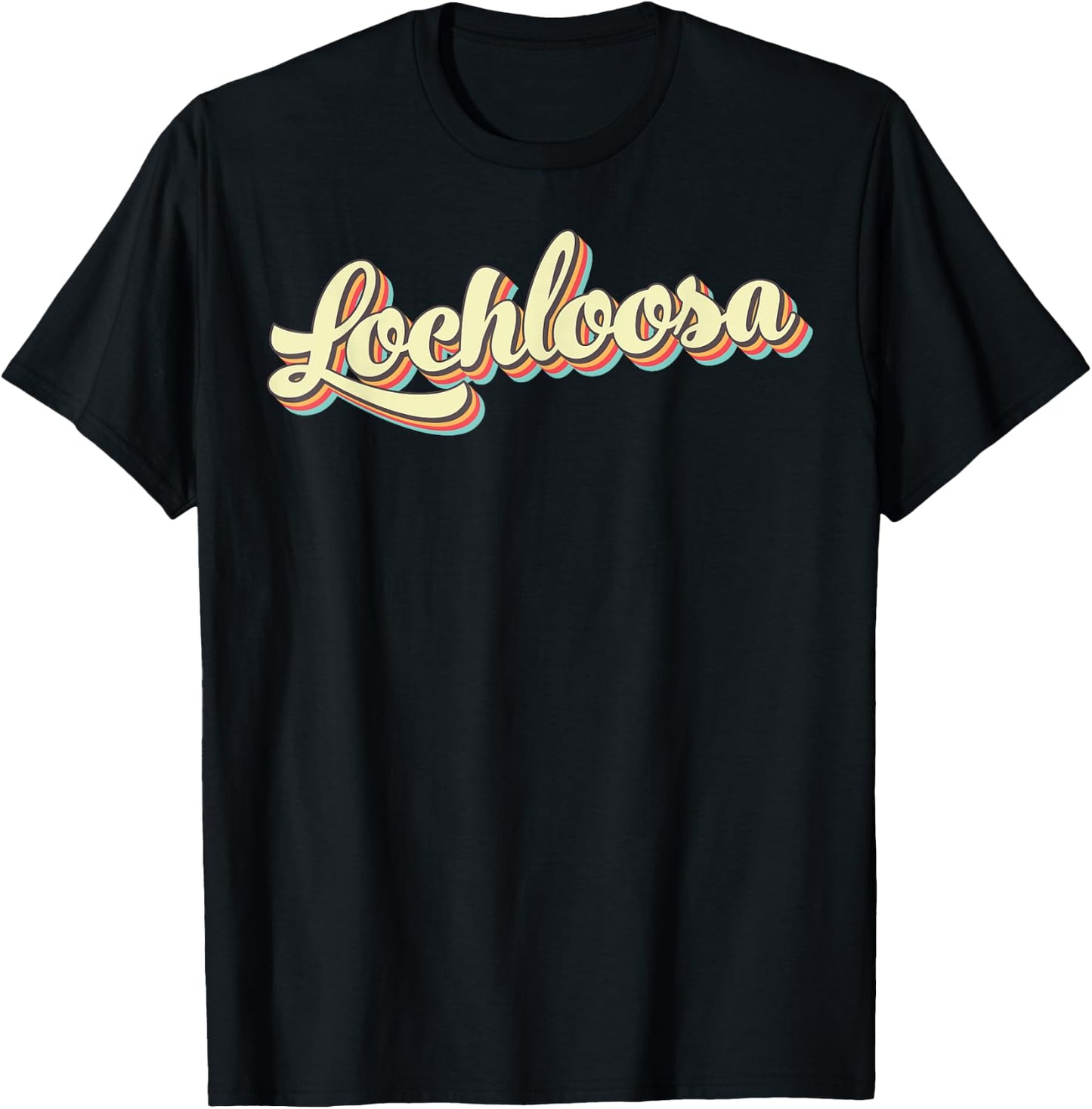 Lochloosa Retro Art Baseball Font Vintage T-Shirt - T-Shirt | Black