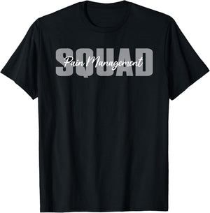 Pain Management Squad Typeset Outfit T-Shirt - T-Shirt | Black